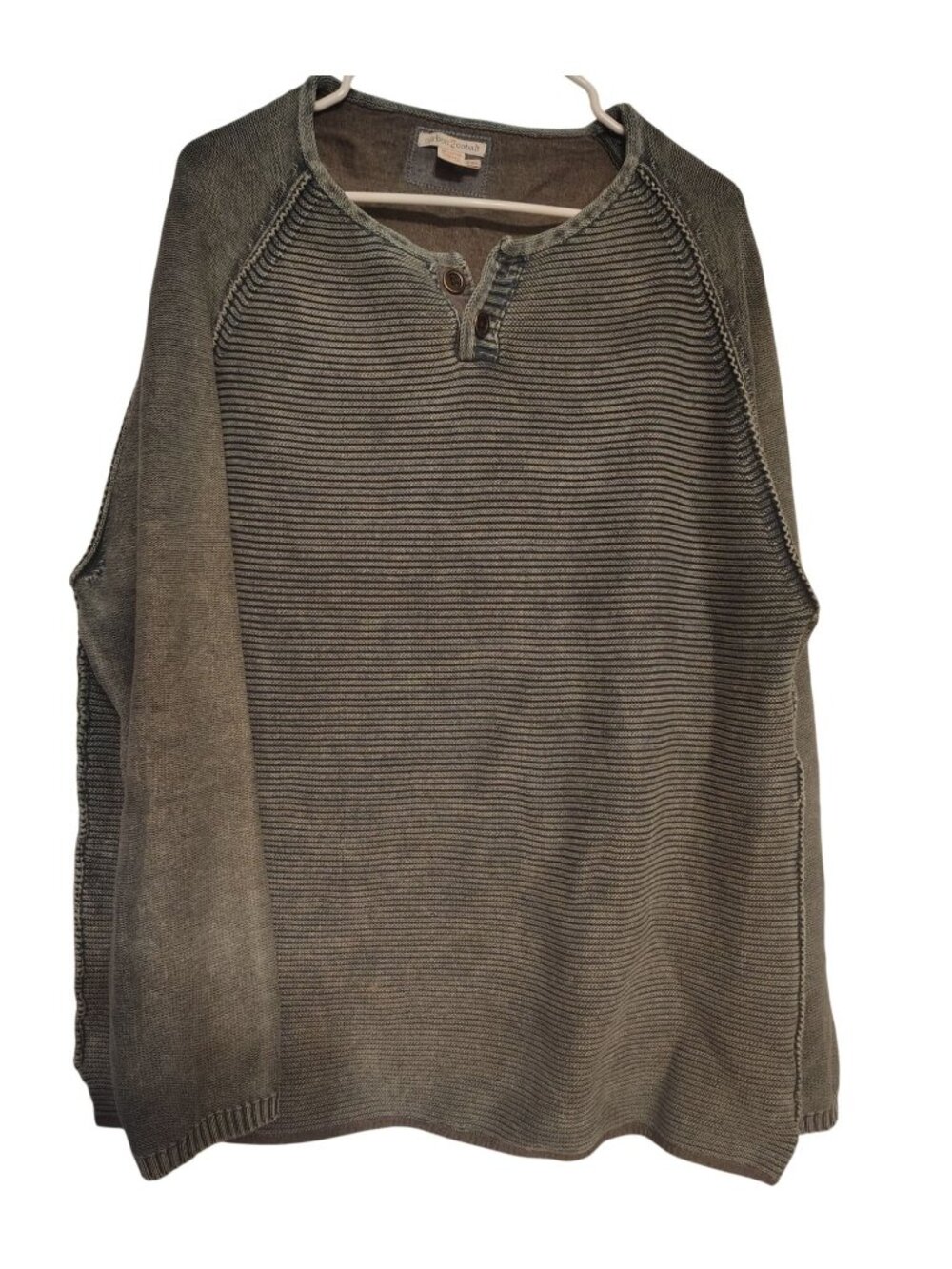 Men's Carbon 2 Cobalt XXL Long Sleeve Pullover, Textured Print, 100% Cotton